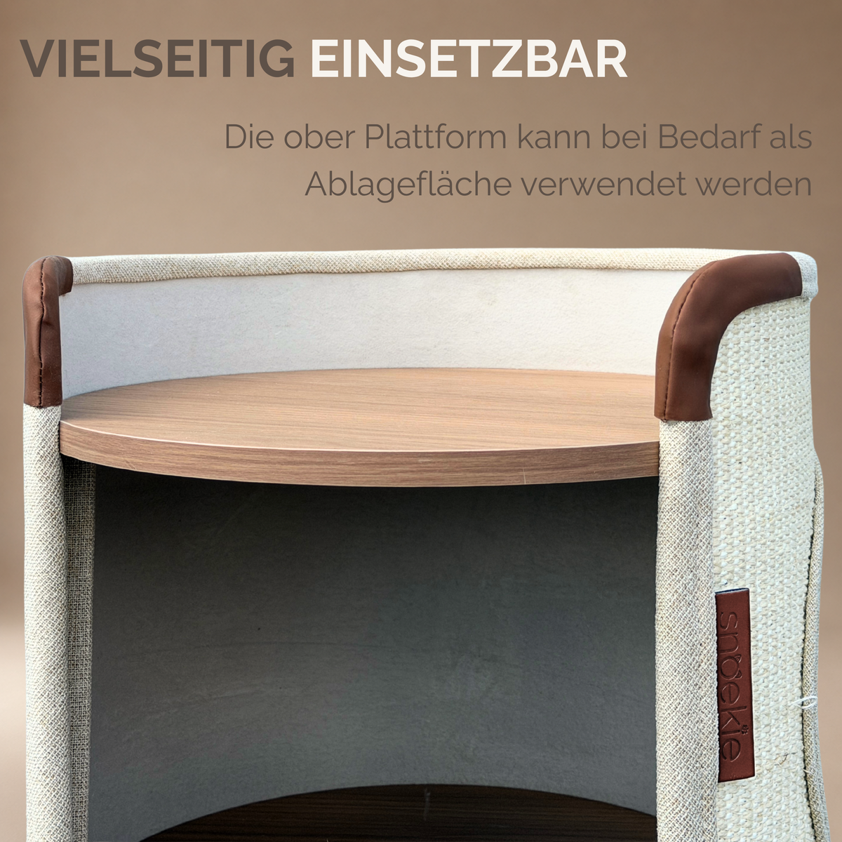 Theo - Kratzturm mit drei Ebenen beige